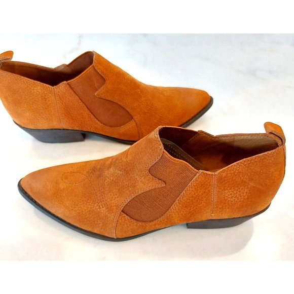 Lucky Brand Joelle Light Brown‎ Nubuck Leather Ankle Booties, Size 8.5 - Picture 4 of 8